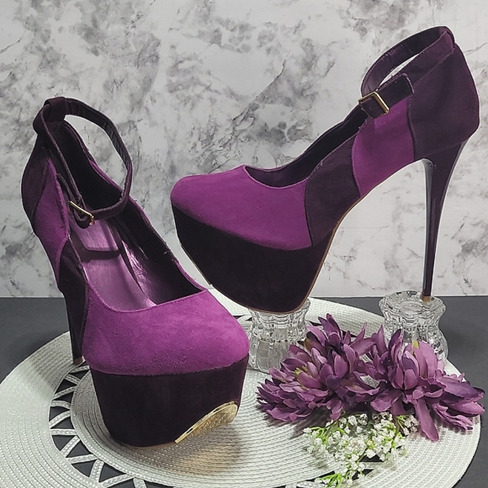 Promise Sz10 two tone purple/plum heels